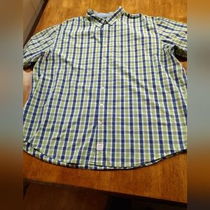 Men's Izod plaid short sleeve shirt 4xlt Izod salt water shirt 100% cotton